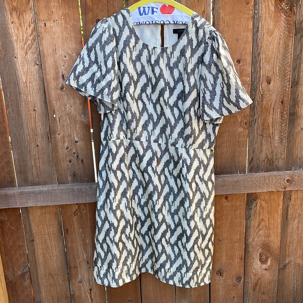 J.CREW Flutter Sleeve Key-Hole Silk Dress (Size 8)